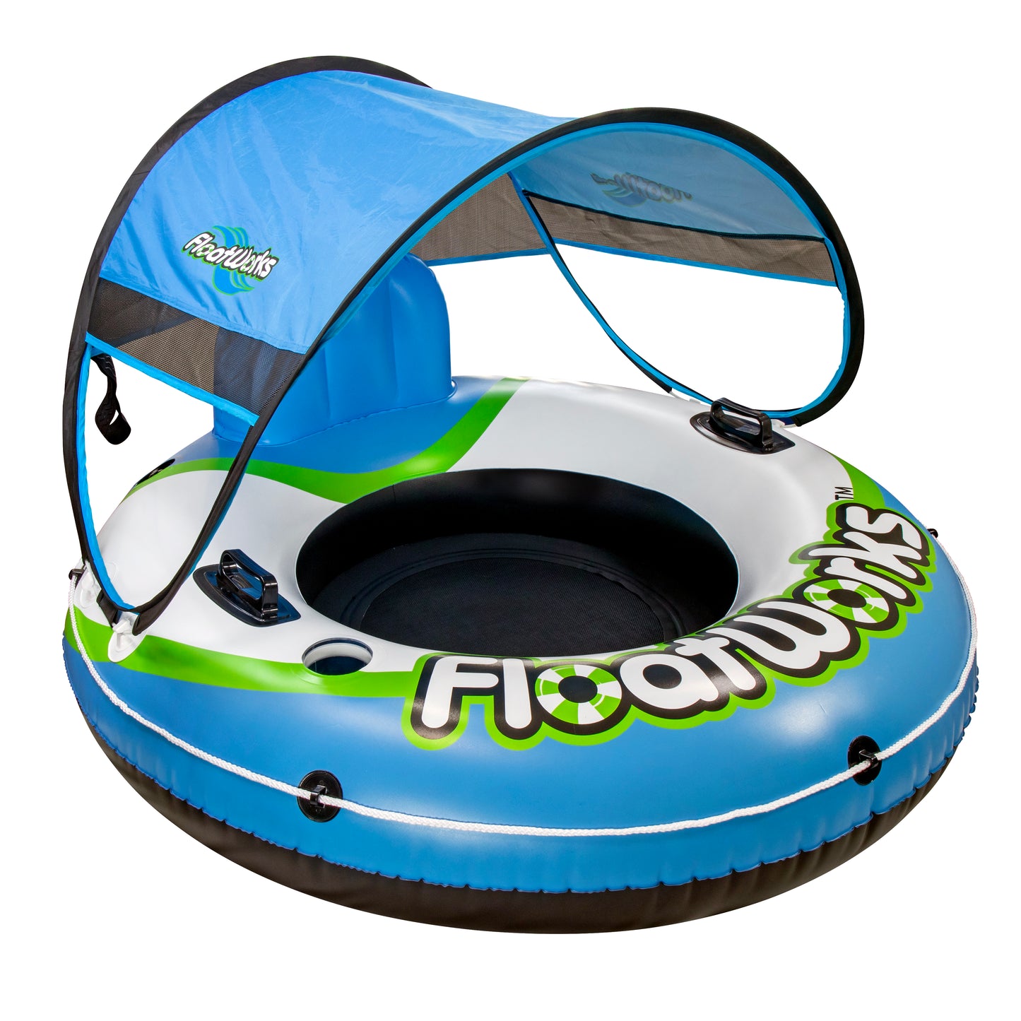 Floatworks 53in River Tube with Detachable Sun Shade Canopy